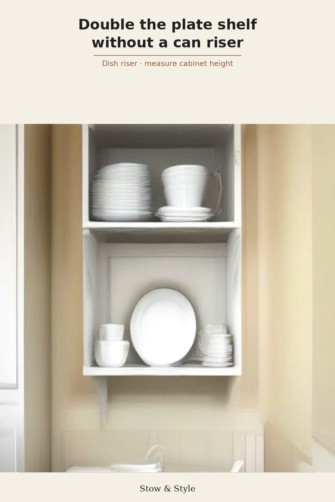 Cabinet plate shelf riser