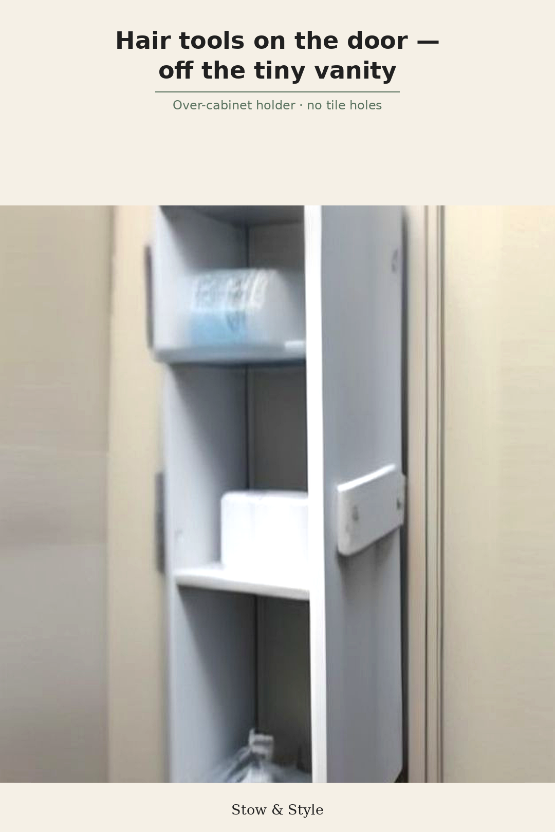 Over-cabinet hair tool holder