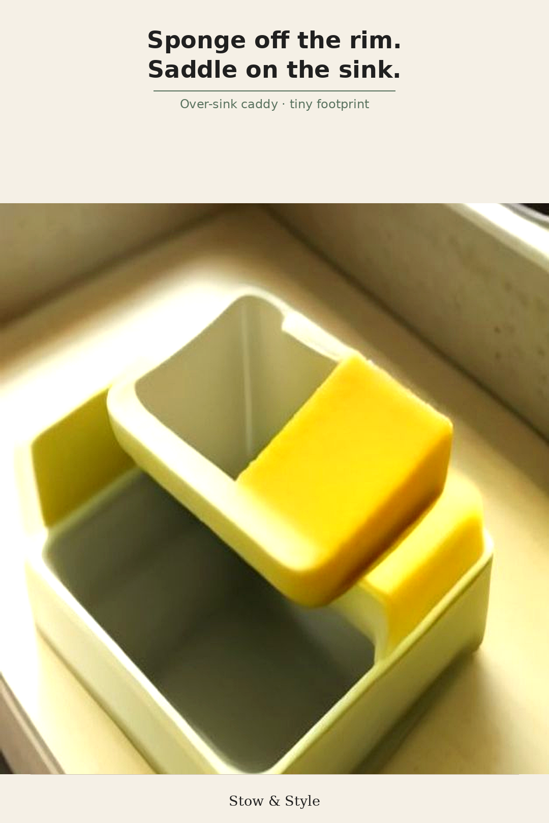Over-sink sponge saddle on a divider