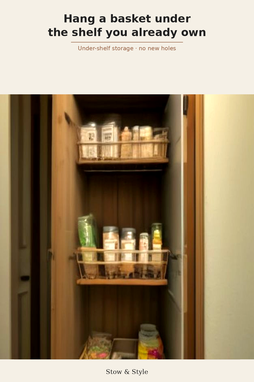 Under-shelf hanging basket